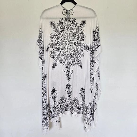 Moss Rose Beach Cover Up Swimsuit Kimono Boho Floral Print Resortwear One Size - Picture 9 of 12